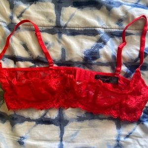 Red lace bra